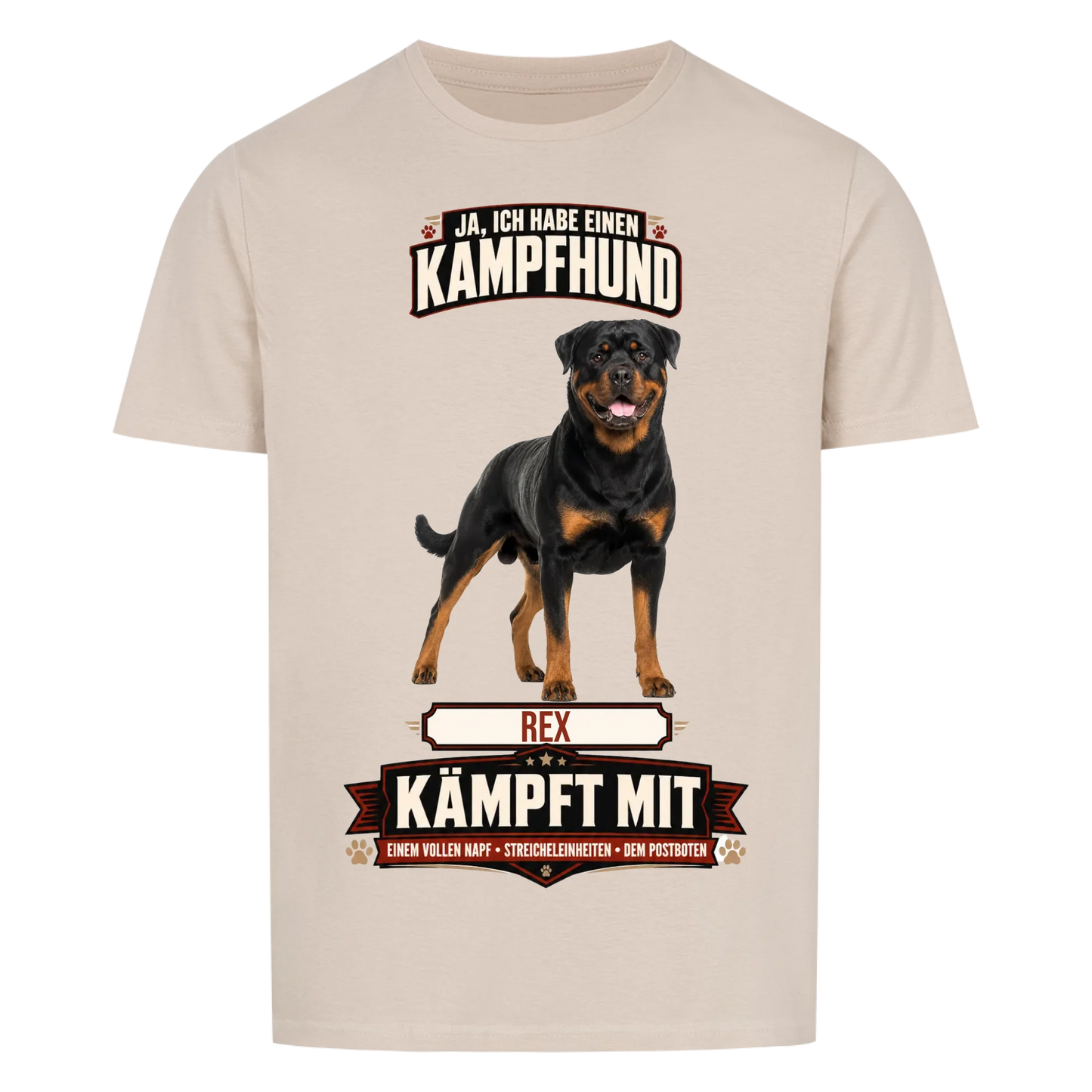Kampfhund Hunde-T-Shirt personalisiert – Farbvariante
