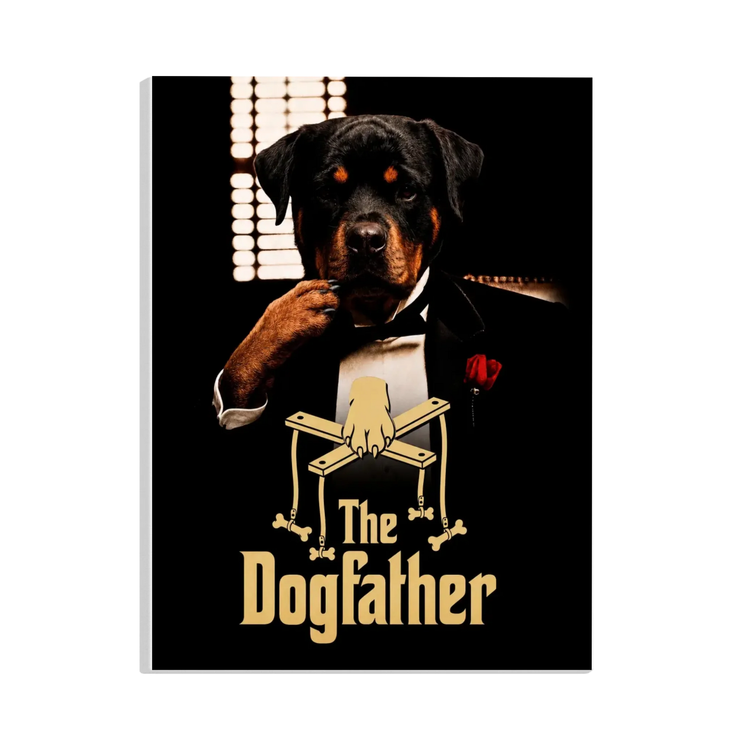 Poster oder Leinwand - The Dogfather - Dein Hund als Mafia Boss