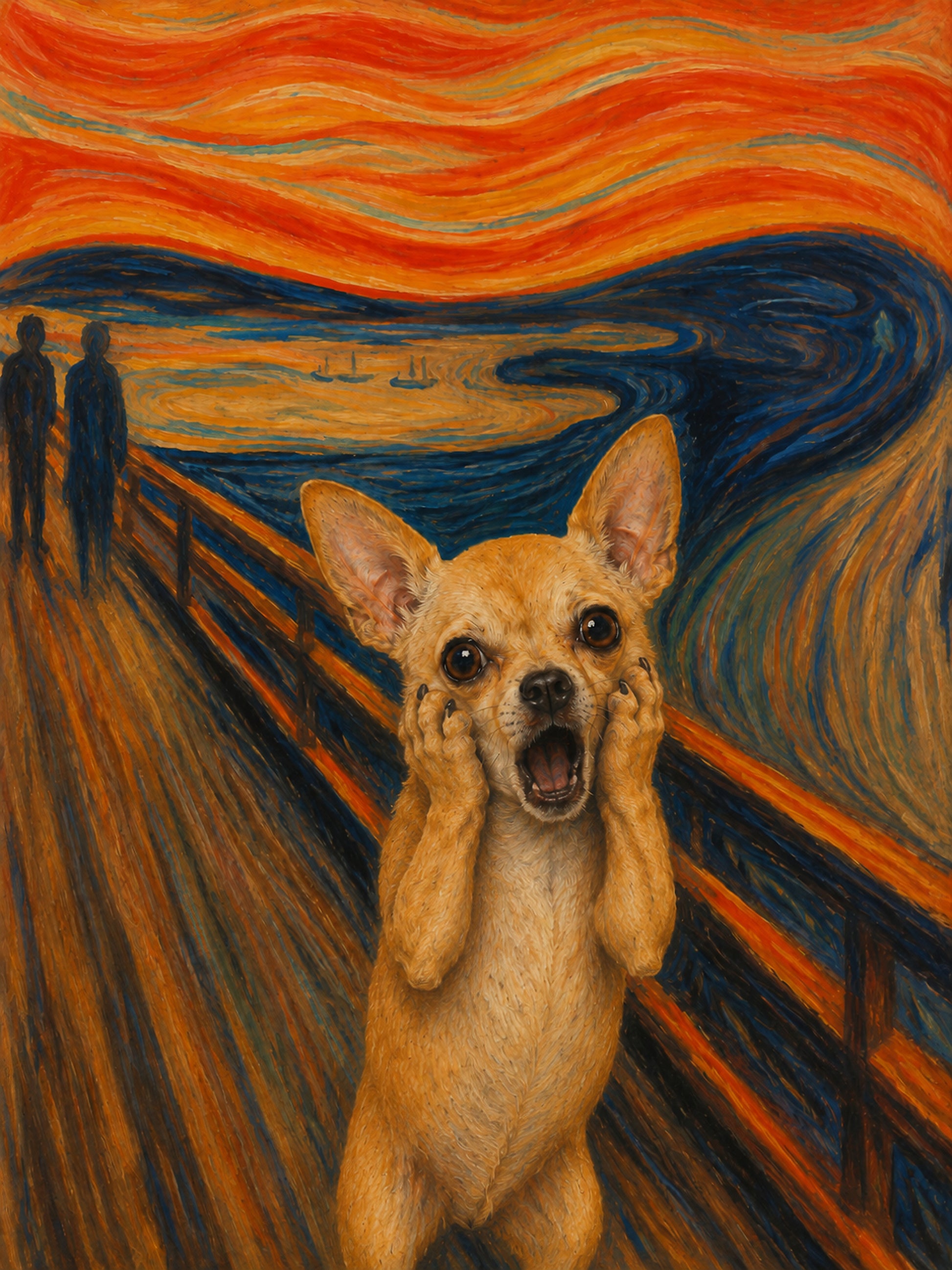 Dein Hund als Der Schrei – Beispiel-Gemälde von Lil Snouts