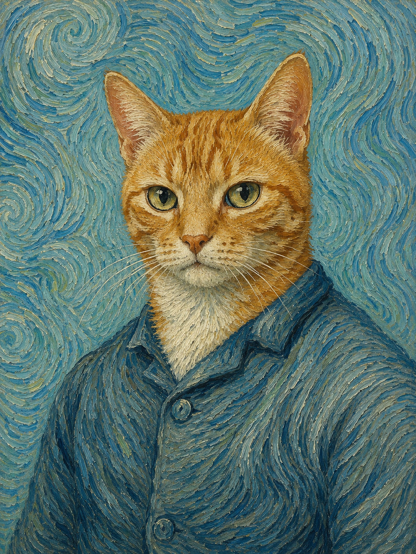 Deine Katze als Van Gogh – Beispiel-Gemälde von Lil Snouts