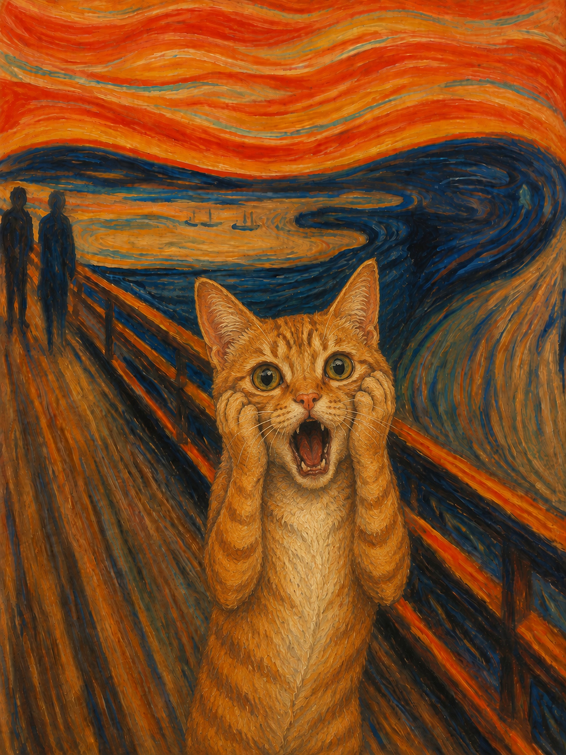 Deine Katze als Der Schrei – Beispiel-Gemälde von Lil Snouts