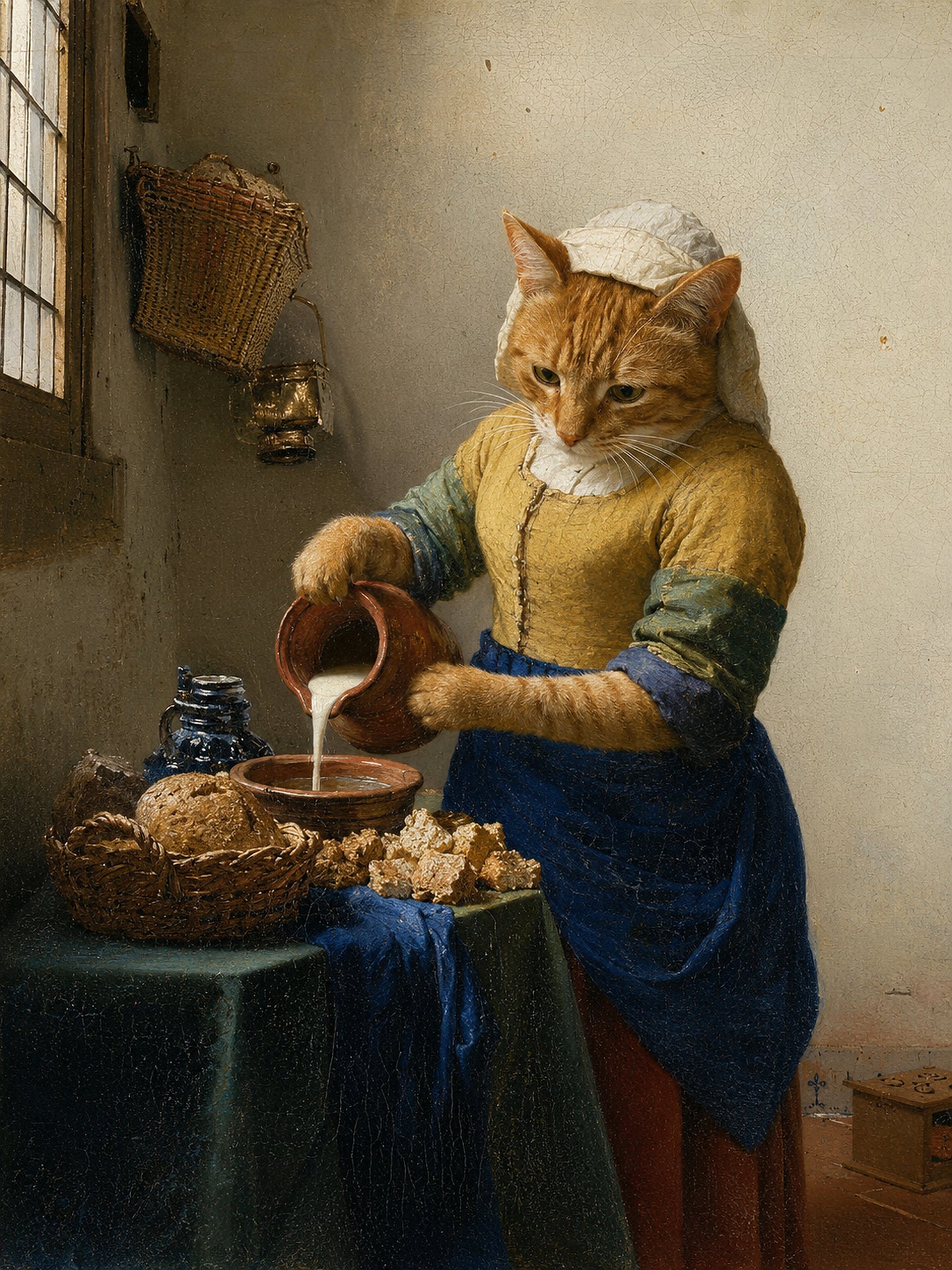 Deine Katze als Das Milchmädchen – Beispiel-Gemälde von Lil Snouts
