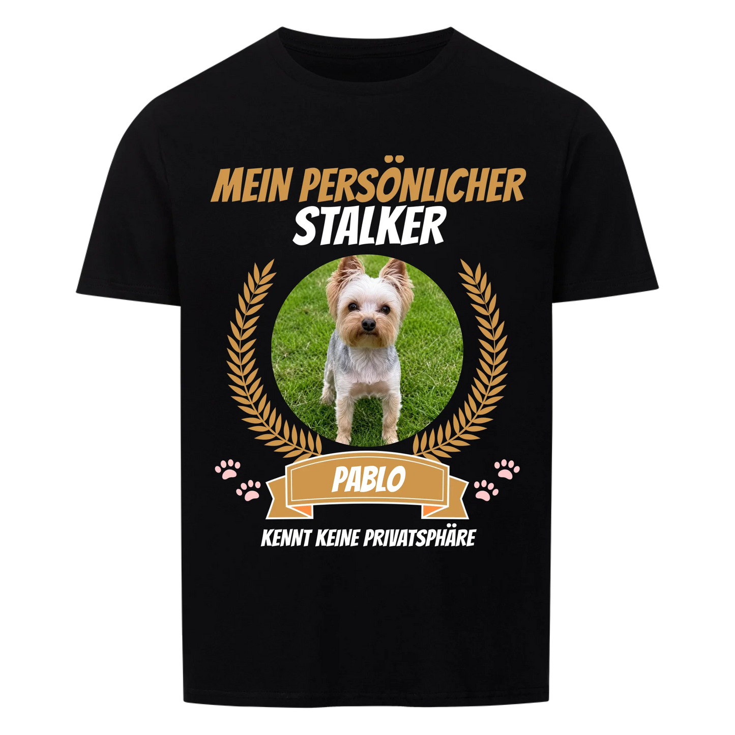 Mein persönlicher Stalker T-Shirt – personalisiertes Hunde-Shirt mit Foto und Name | Lil Snouts