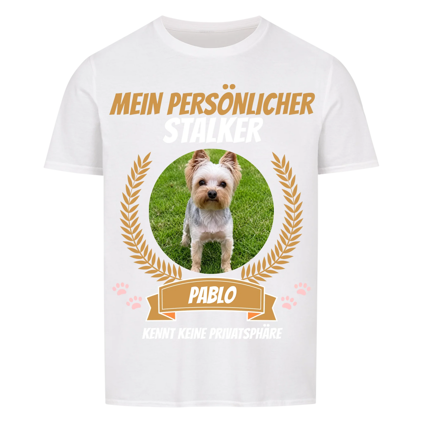 Mein persönlicher Stalker Hunde-T-Shirt personalisiert – Farbvariante