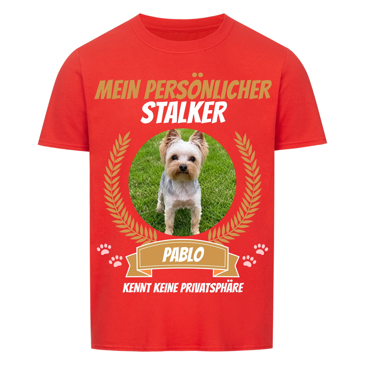 Mein persönlicher Stalker Hunde-T-Shirt personalisiert – Farbvariante