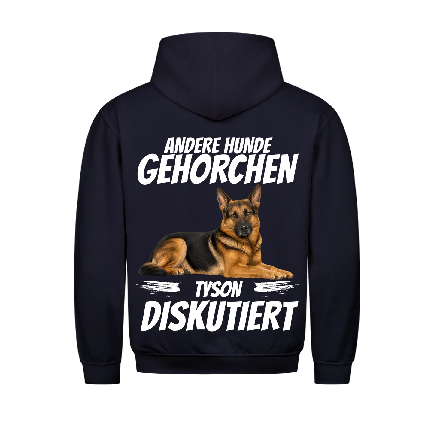 Andere Hunde gehorchen Hunde-Hoodie personalisiert – Farbvariante