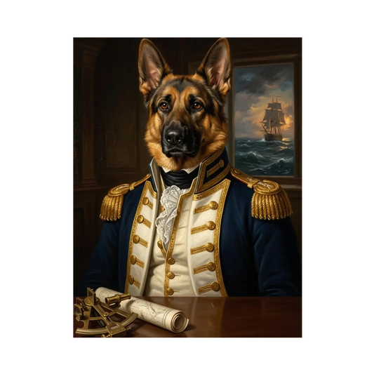 Poster oder Leinwand - Dein Haustier als Marine Captain
