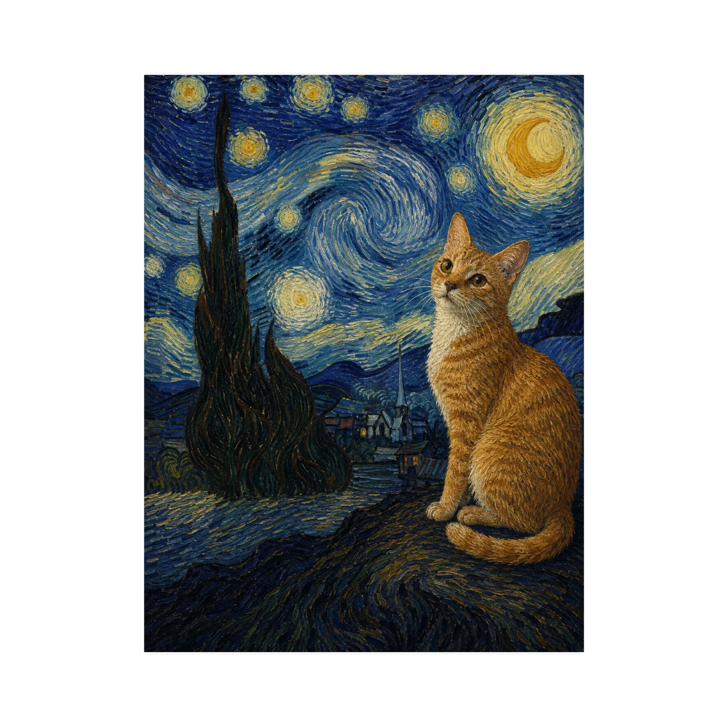 Poster oder Leinwand - Dein Haustier in der Sternennacht