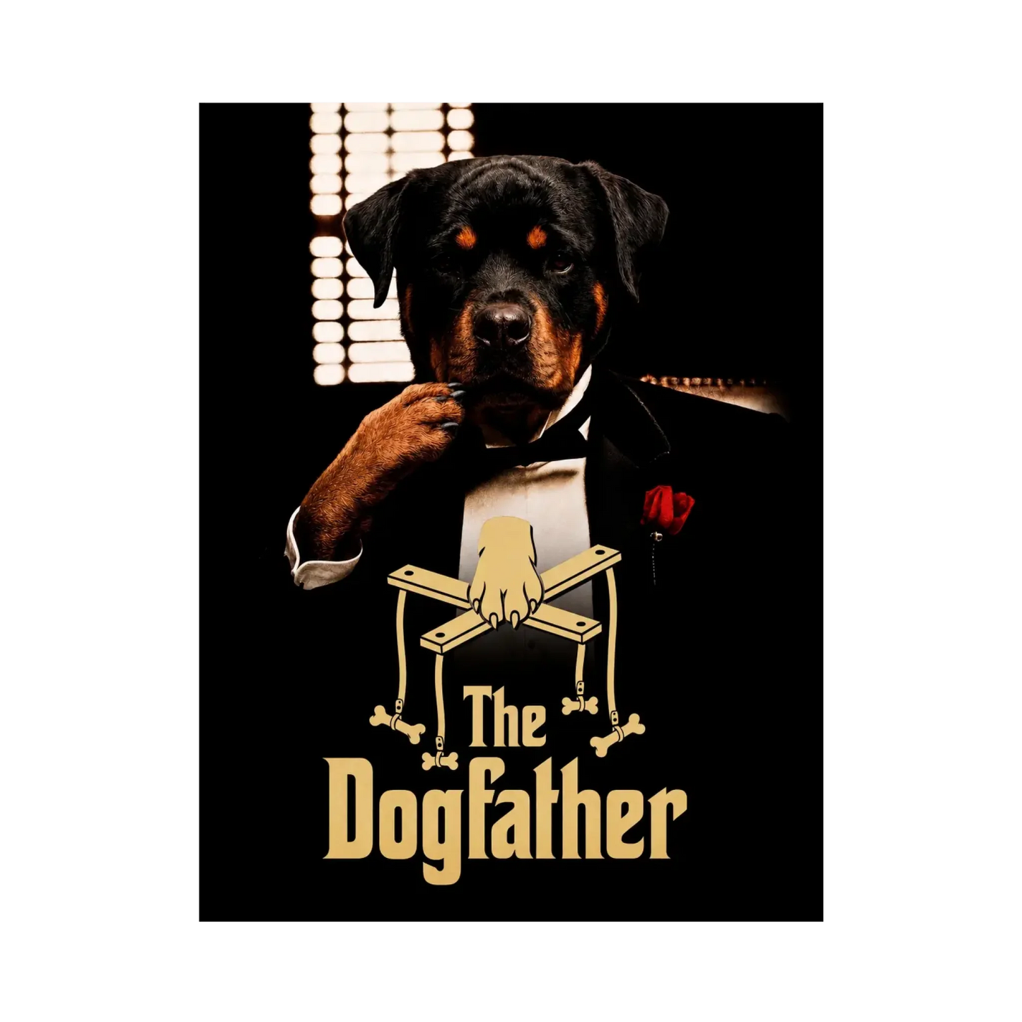 Poster oder Leinwand - The Dogfather - Dein Hund als Mafia Boss