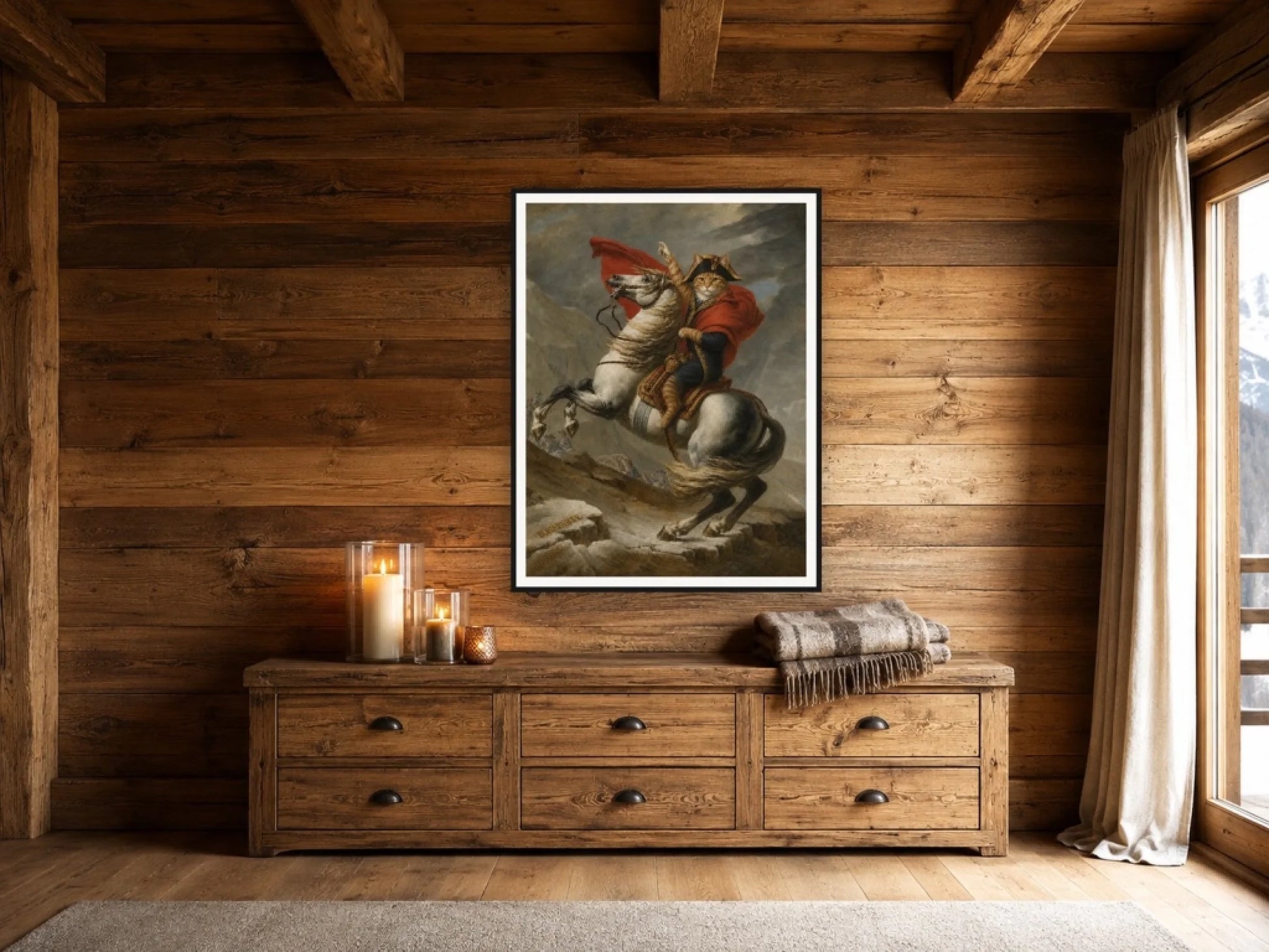ROOM10_NAPOLEON_Katze_Poster_Rustikal
