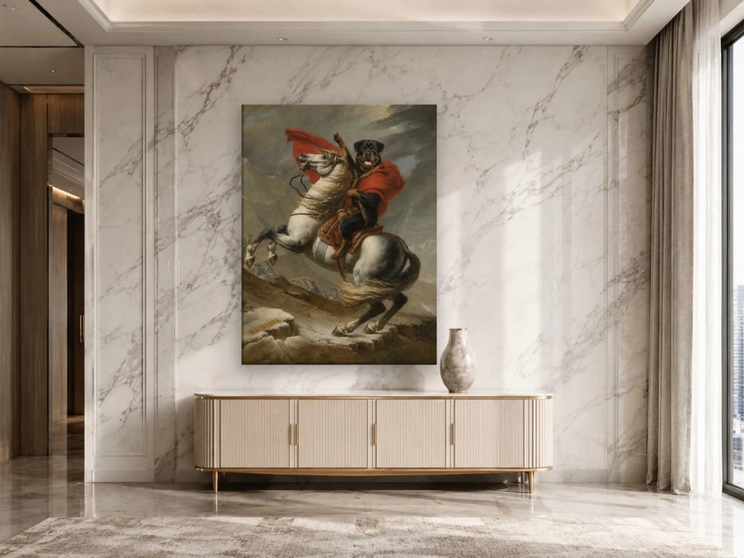 ROOM09_NAPOLEON_Hund_Leinwand_Marmor