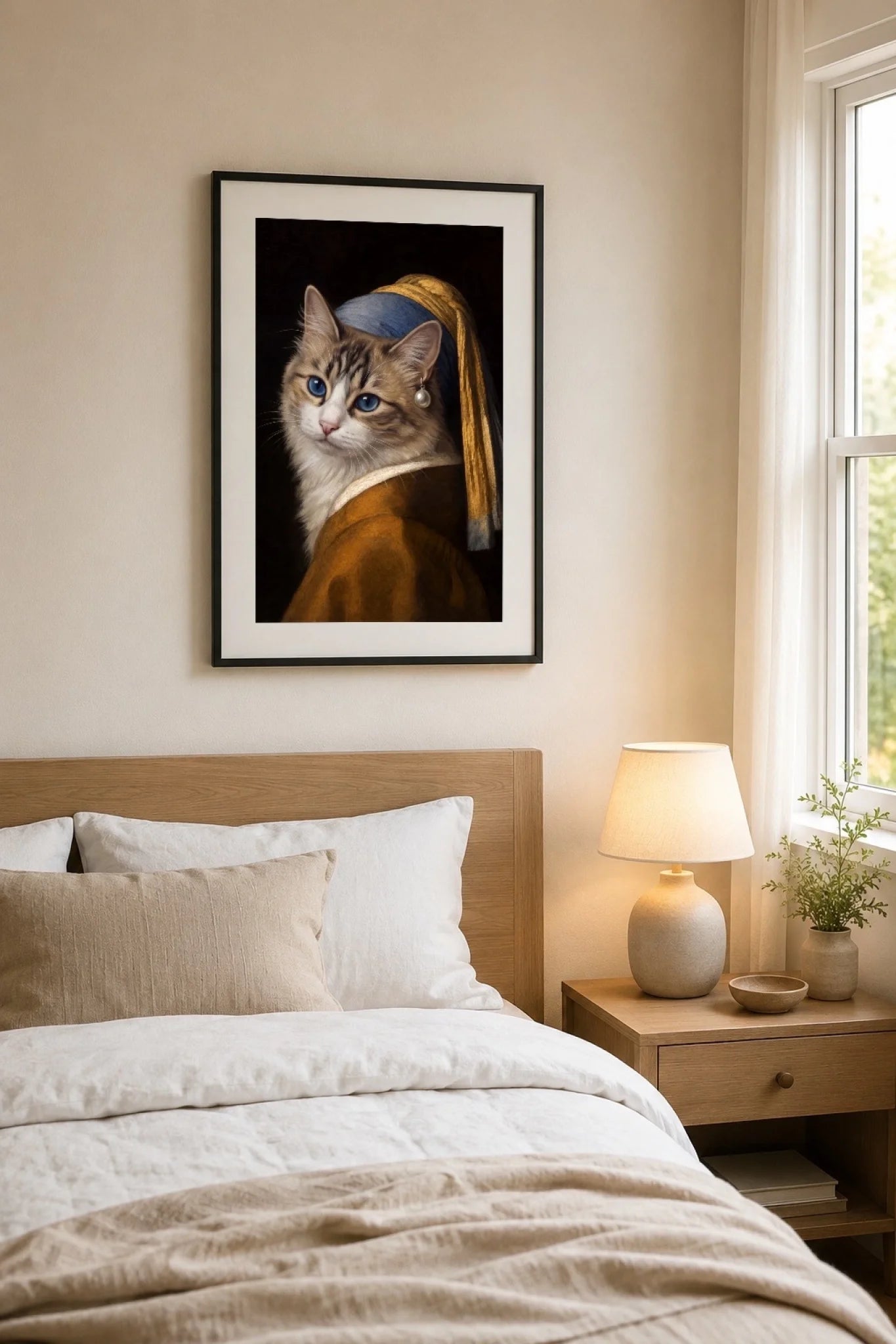 08_PERLENOHRRING_POSTER_Katze_Schlafzimmer_FULL