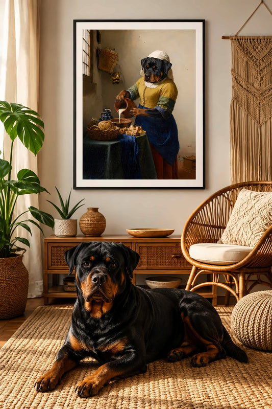 Milchmädchen Hund Poster – Haustierportrait Mockup