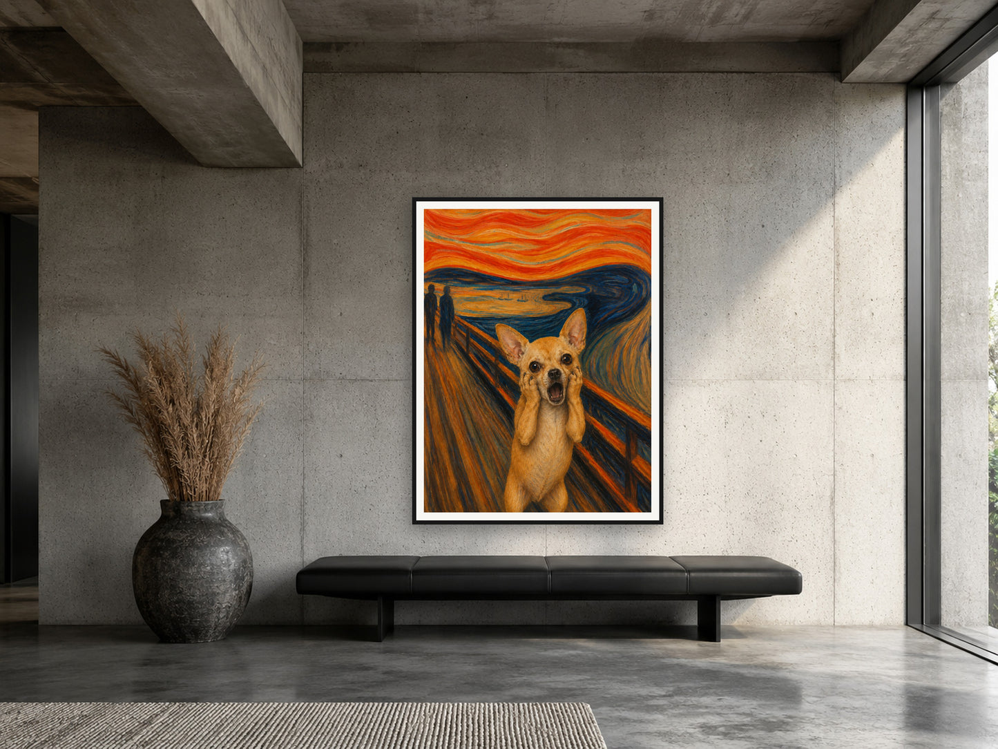 Hund als Der Schrei – Poster im Wohnzimmer