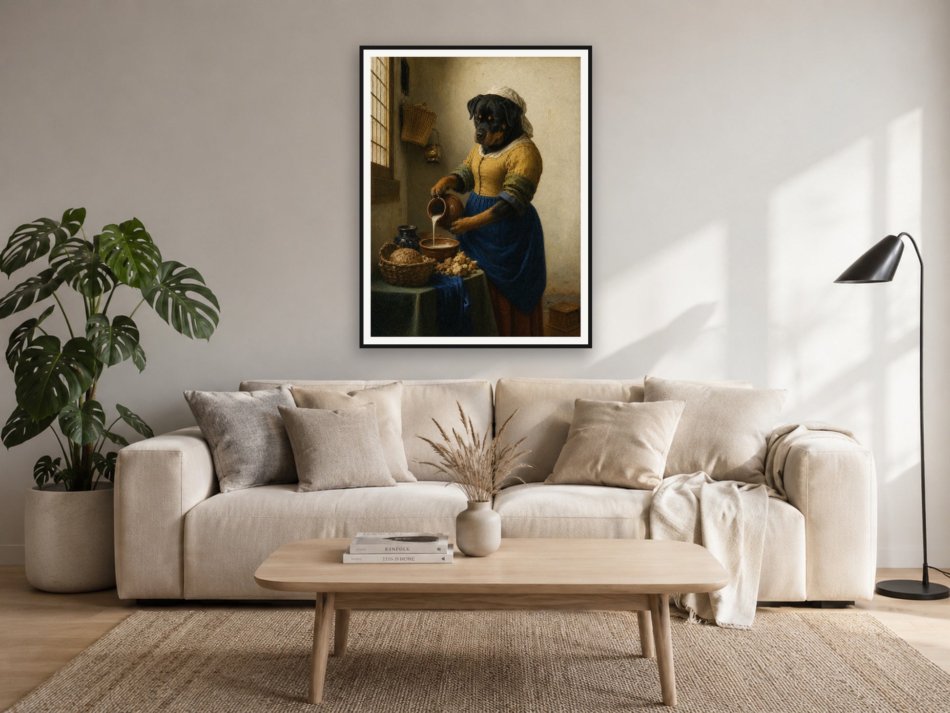 Hund als Das Milchmädchen – Poster im Wohnzimmer